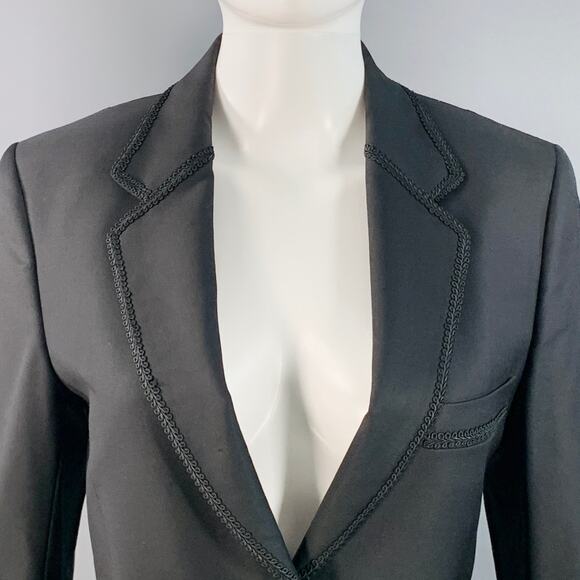 PAUL SMITH Size 6 Black Wool Twill Notch Lapel Jacket Blazer - Picture 2 of 9